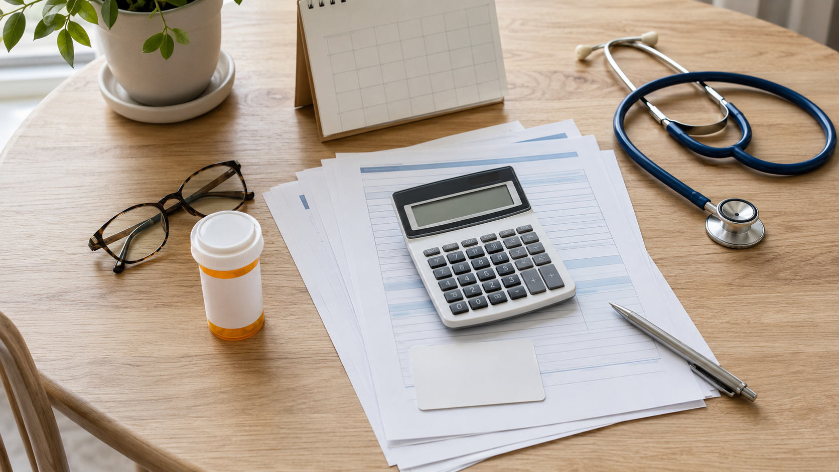Health insurance deductible calculation with medical bills and calculator